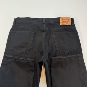 Levi's Men's 505 Series Regular Fit Straight Leg Black Hemmed (36x28) Y2k